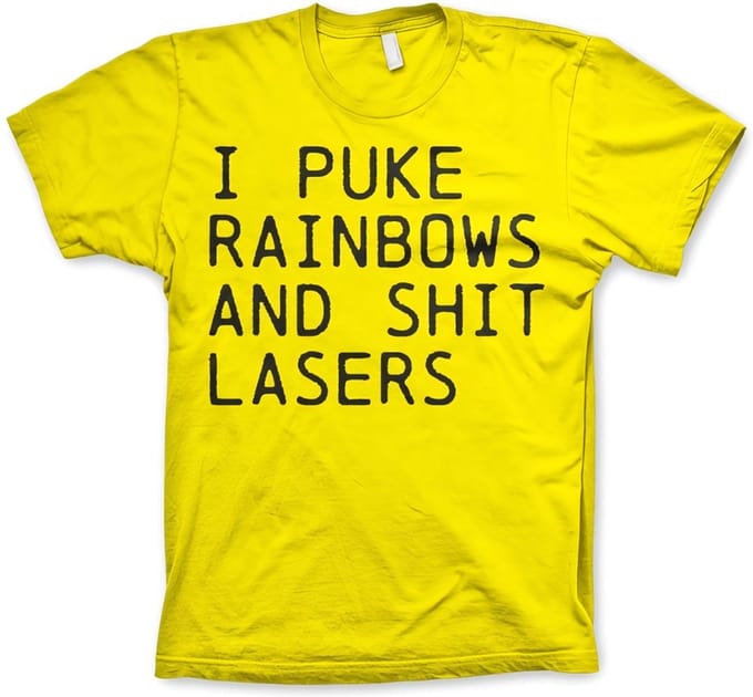 Hybris I Puke Rainbow's And Shit Rainbow 's T-shirt geel
