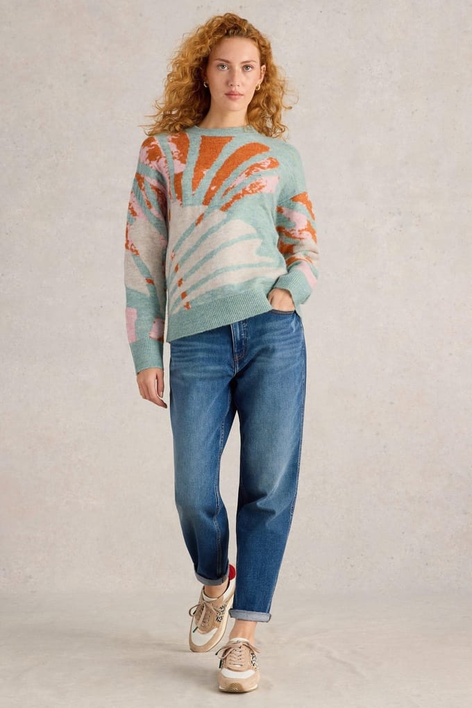 White Stuff Louisa Jumper Green Multi Taglia: 6 | Maglioni a maglia Outlet | Donna | Verde