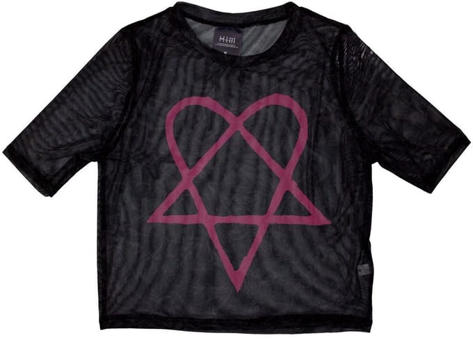 Him - Pink Heartagram Crop top - XS - Zwart