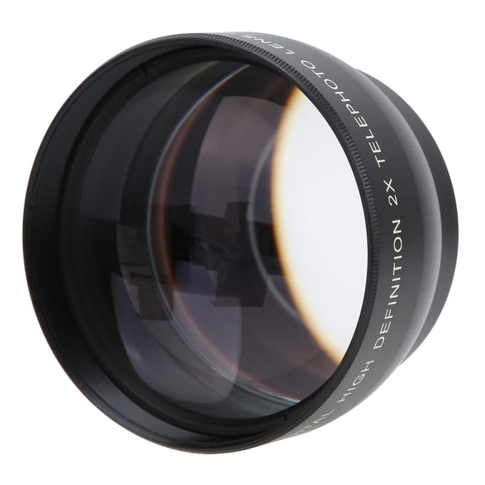 Objectif Téléobjectif 49MM Grossissement 2X Adapté à Tous les Objectifs d'Appareil Photo de Calibre 49MM black