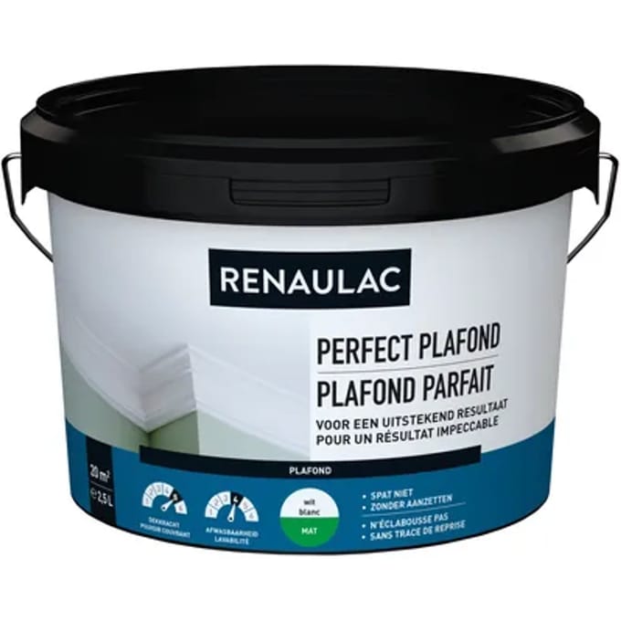 Renaulac Perfect Plafond Verf - Mat - Wit - 2,5l