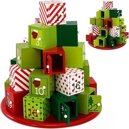 Spielwerk Adventskalender Cadeauberg - 24 Deuren 27x30cm - Multicolor