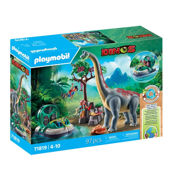 Brachiosaurus en hovercraft simulatiespel Playmobil