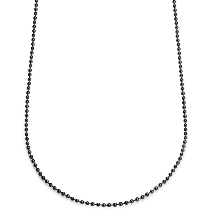 Essentials | 3 mm Gunmetal Zwarte Ketting met Bolletjes Schakels