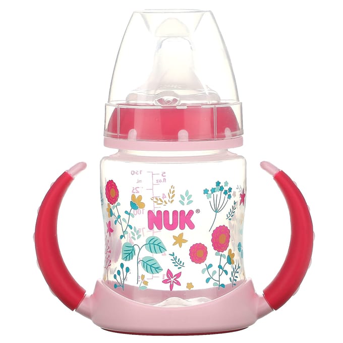 NUK, tuitbeker, vanaf 6 maanden, roze, 1 beker, 150 ml (5 oz) beige