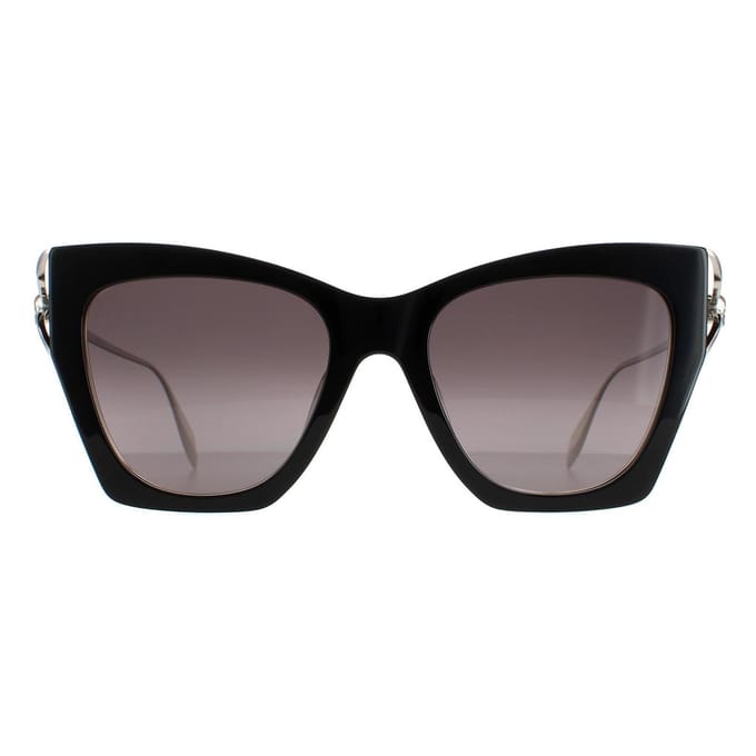 Alexander McQueen Cat Eye Dames Zwart Silver Grijs Gradient AM0375S