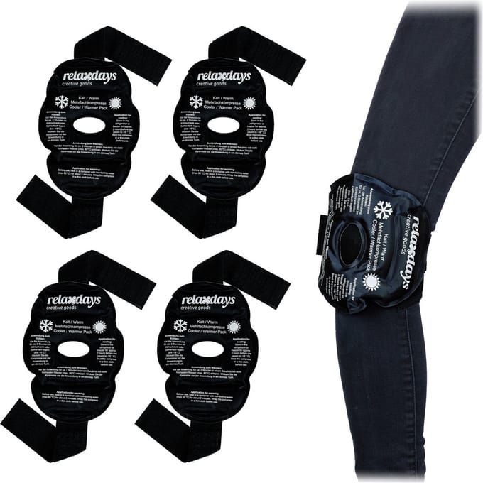 cold pack knie - set van 4 - herbruikbaar - gelpacks - klittenband