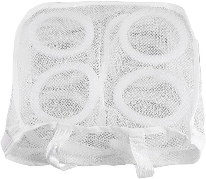 Waszak met rits - Opbergnet - Kleding beschermen - Ademend nylon - 26 x 25 cm - Wit