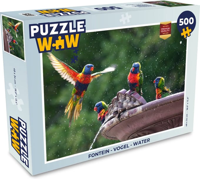 Puzzel Fontein - Vogel - Water - Legpuzzel - Puzzel 500 stukjes
