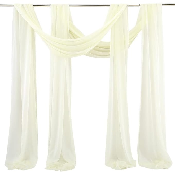 Chiffon Gordijn - Dailygoods- Trouwbooggordijn 2 stuks