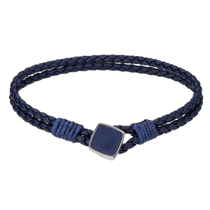 Echt leer en roestvrij stalen armband Philipp Blanc Martin