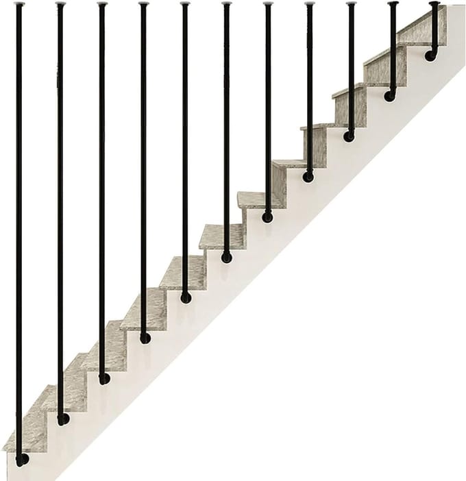 Trapleuning Smeedijzer - Wandbeugel - Veilig Trap Lopen - Roestwerende Coating - 30 cm - Zwart