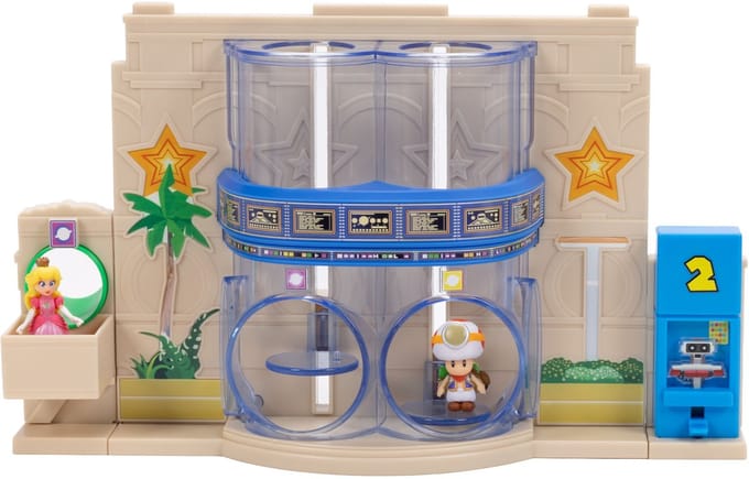 Super Mario Galaxy Film – Gateway Galaxy Diorama Set met 3,8 cm Princess Peach en exclusieve Captain Toad-figuur