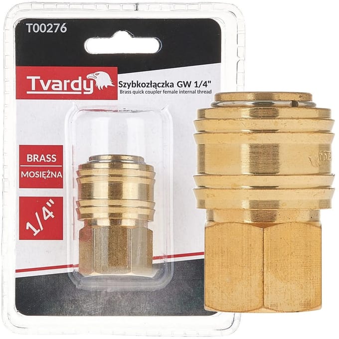 Tvardy Messing snelkoppeling - interne draad - duurzaam - corrosiebestendig - 6 mm