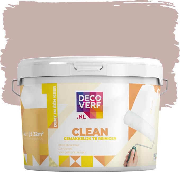Decoverf clean muurverf oudroze, 4L
