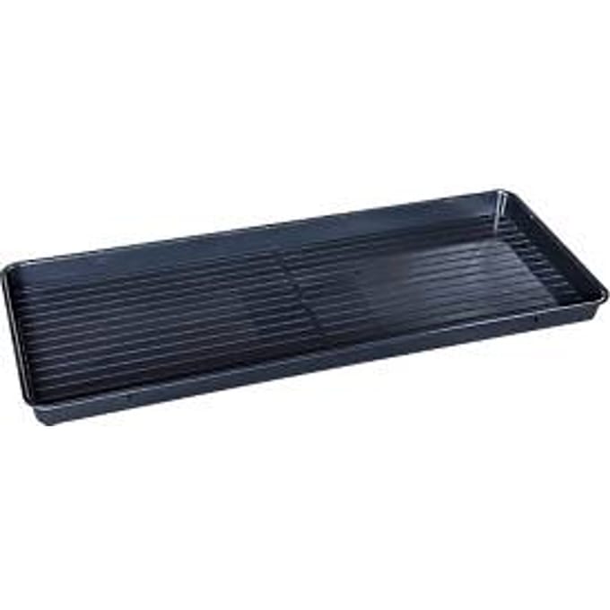 Lekbak voor kleine containers, volume 15 l, stapelbaar, B 400 x L 1000 x H 50 mm, polyetheen, zwart