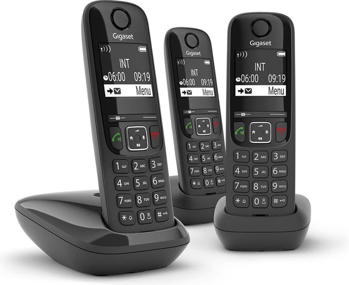 Gigaset AS690 Trio DECT-telefoon Zwart Nummerherkenning