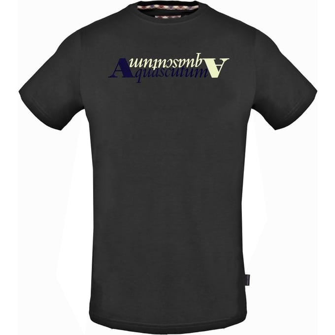 Aquascutum Reflectie Logo Zwart T-shirt