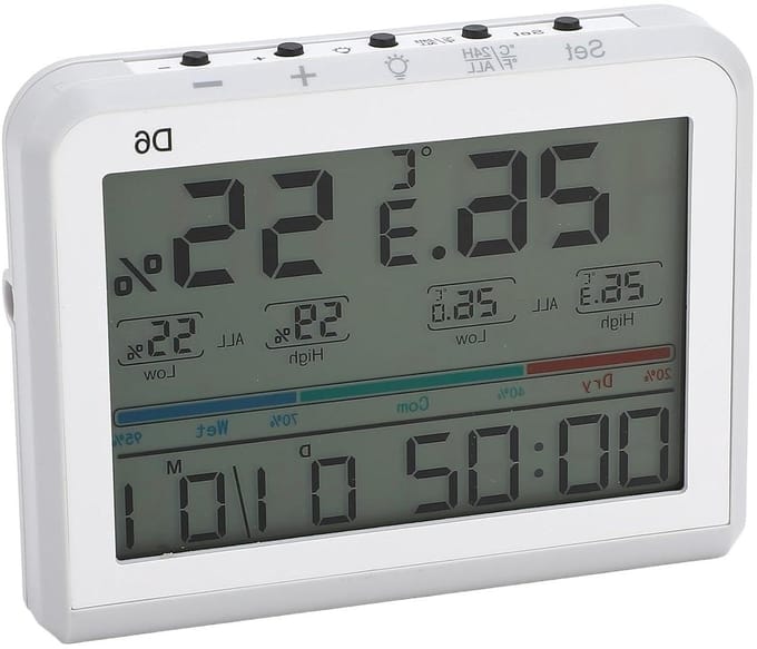Digitale Binnenthermometer - Hygrometer LCD - Omgevingsmonitoring Huis - Groot LCD Scherm - -10℃ Tot 50℃ - Wit