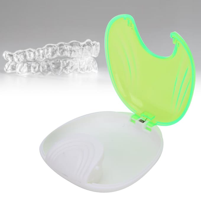 Orthodontische Retainer Etui Draagbaar Volwassen Waterdicht Gebitdoos Opbergcontainer Groen