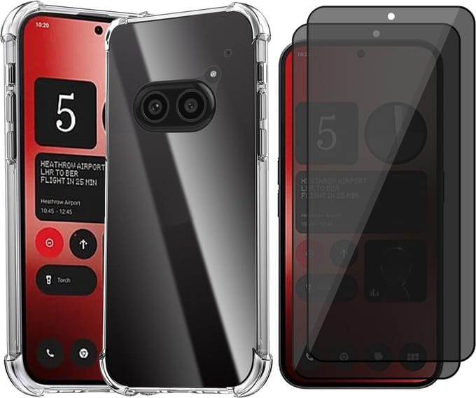Hoesje geschikt voor Nothing Phone 2a / 2a Plus - 2x Privacy Screenprotector Volledig Dekkend Glas - Shockproof Transparant