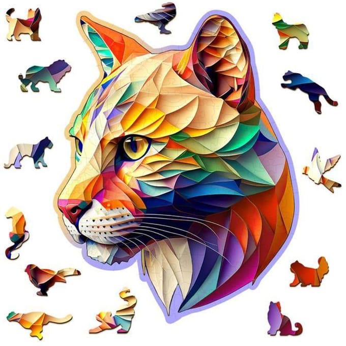 HOUTEN STAD Puzzel - Gaudy Cougar.