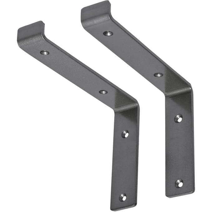 Wandhouder Plankhouder set van 2 200 x 145 mm grijs staal ML design