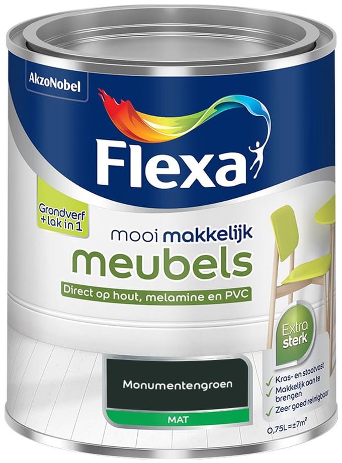 Flexa - Mooi Makkelijk Meubels Mat - Monumentengroen - Mengverf - 750 Ml