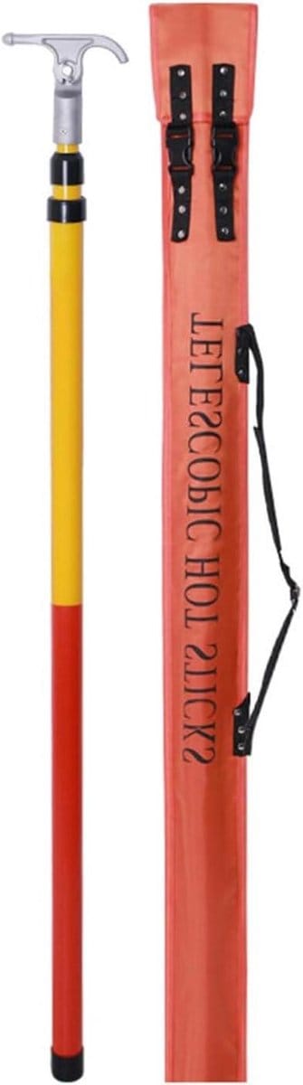 Uitschuifbare Haak - Isolerende Stok - Veilig Werk - Hoge Isolatie - 4 Meter - Geel/Rood