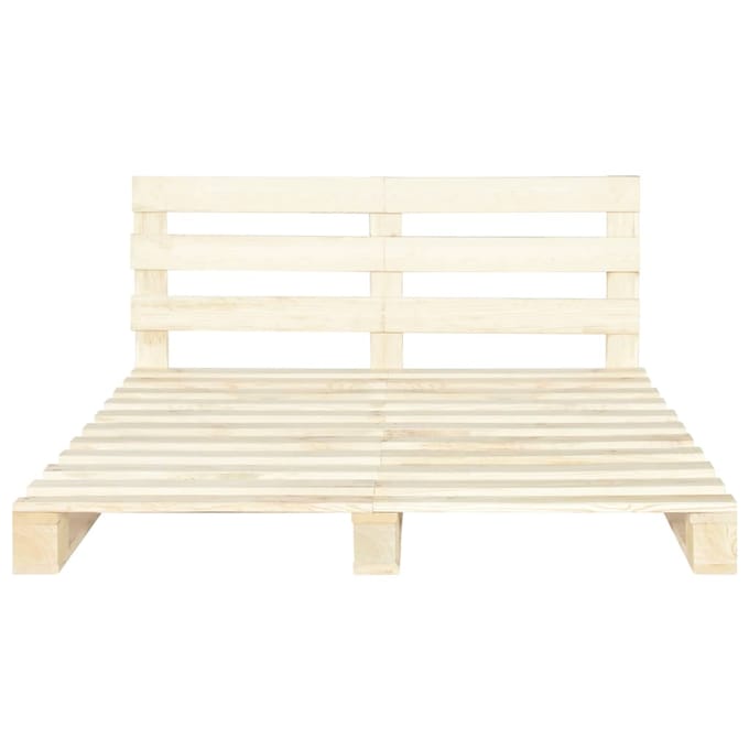 vidaXL - Bedframe - pallet - massief - grenenhout - 140x200 - cm