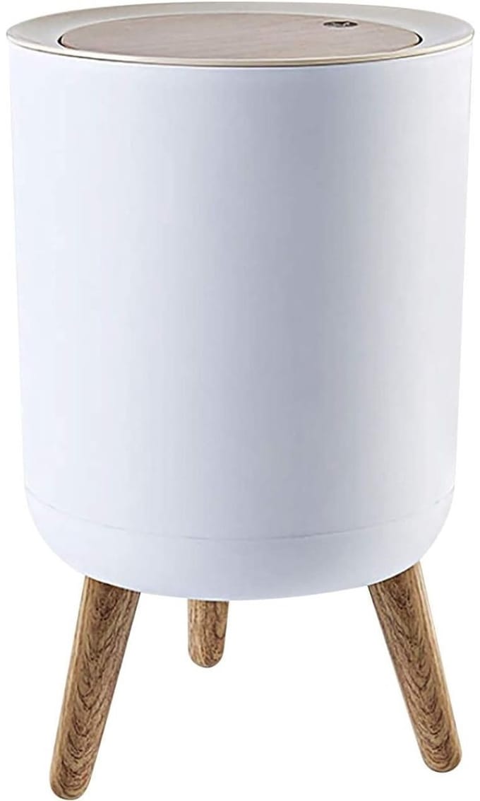 CRLYN® Prullenbak op Pootjes - Afvalemmer - Afvalbak - 7L - Wit