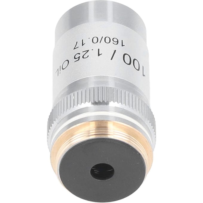 Achromatisch Objectief Messing Verchroomd 100X Hoge Vergroting Microscooplens Interface 20,2 mm