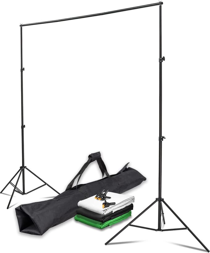 Professioneel Achtergrondsysteem voor Studio en Thuisfotografie met 3 Kleuren