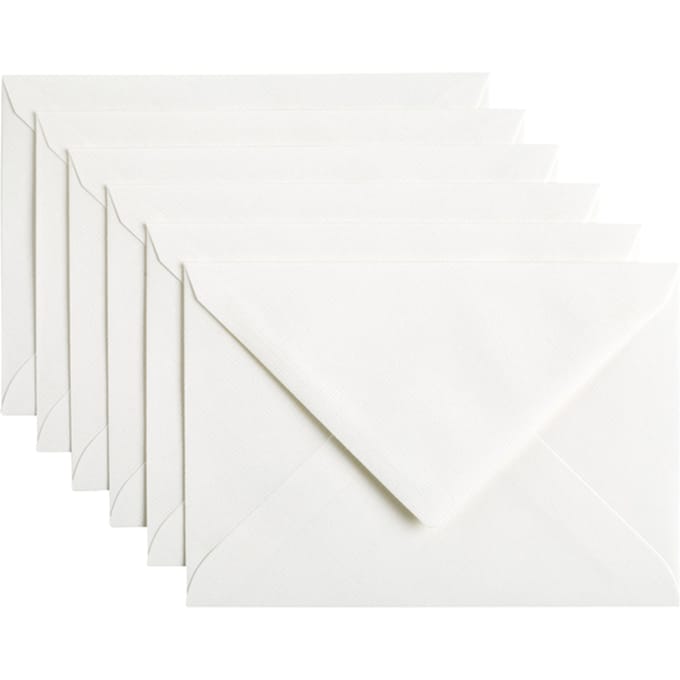Papicolor Envelop C6 hagelwit 105gr-CV 6 stuks 302930 - 114x162 mm