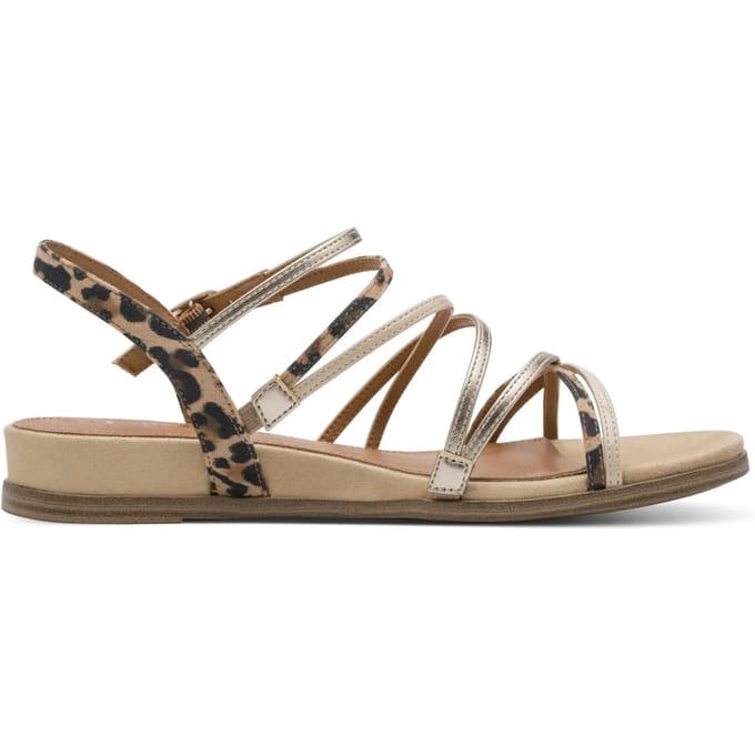 Tamaris Leopard Sandalen beige Textiel - Dames - Maat 39