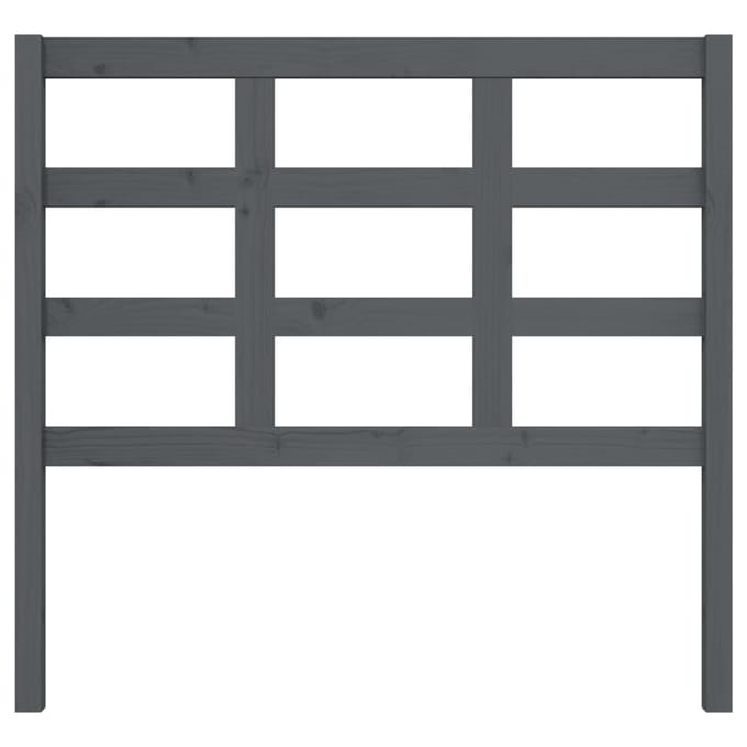 vidaXL Hoofdbord 105,5x4x100 cm massief grenenhout grijs