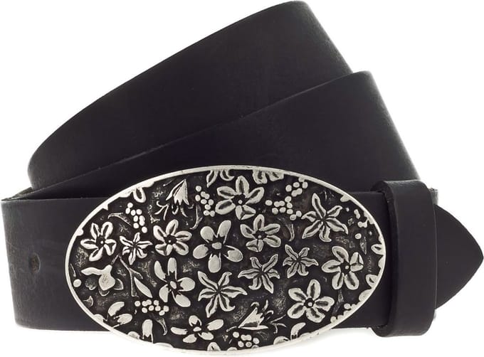 MUSTANG Leren Riem Leather Belt W120 Black Zwart