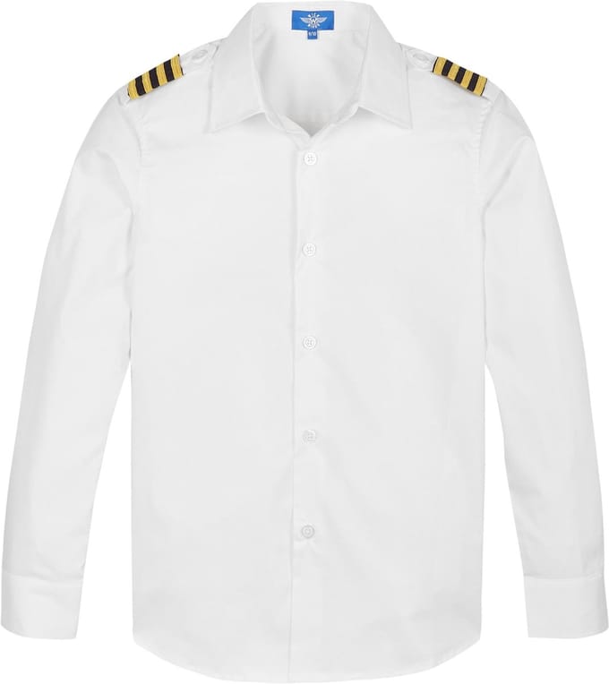 Wick Wings - Jongens - Mt 98/104 - Slimfit - Overhemd - Epauletten