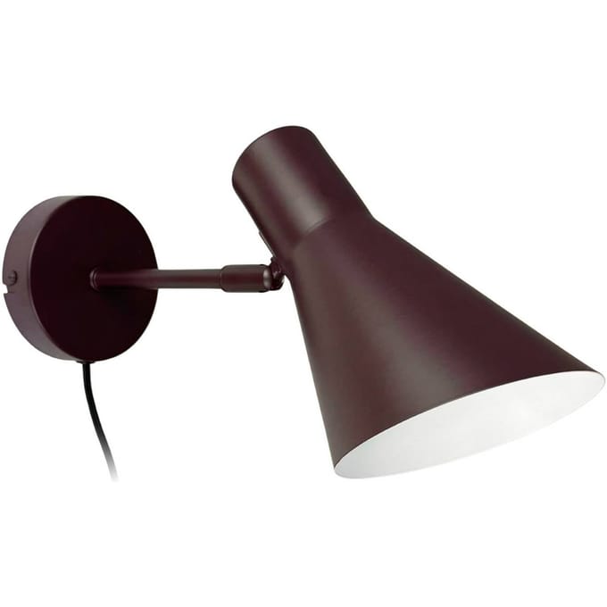 Dyberg Larsen wandlamp DL12, bruin, kabel, E27, metaal