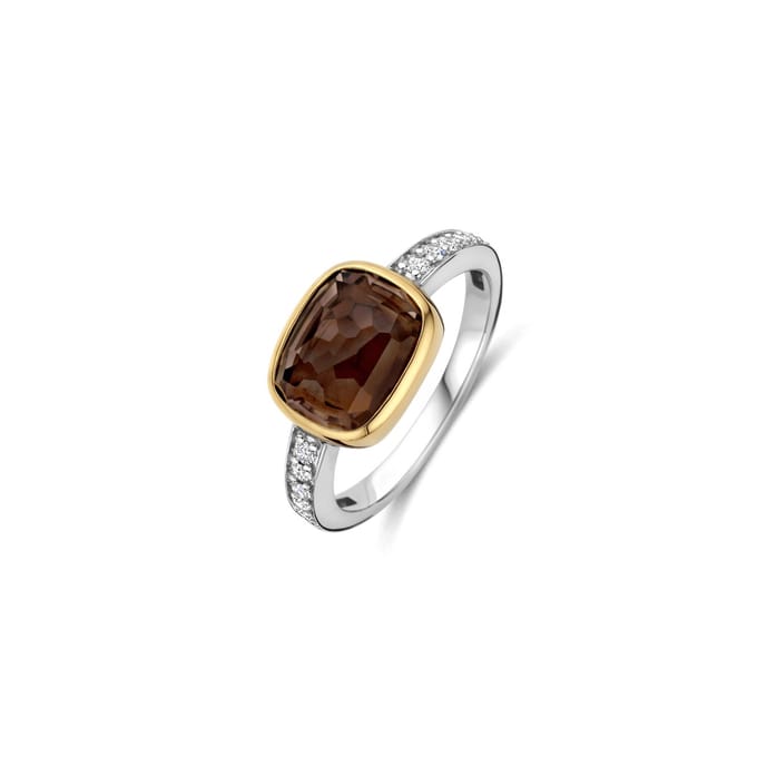 TI SENTO Dames Ring - 925 zilver - Bruin - Maat 19.00 mm / maat 60 - 12398SQ