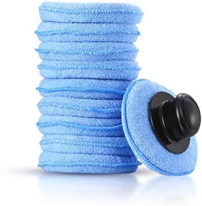PolkaHome Auto Wax Applicator Set - 10 Stuks Microvezel Pads met Handgreep
