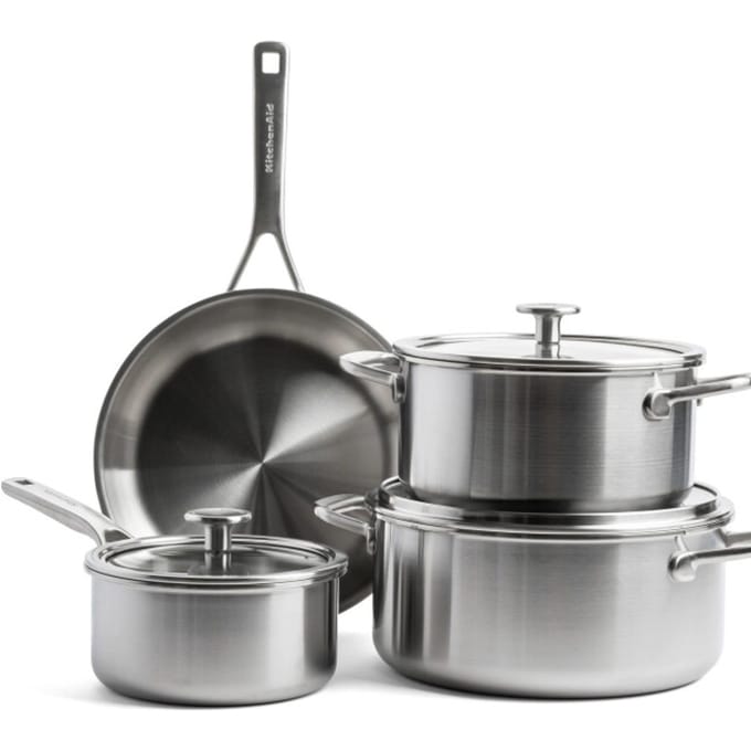 KitchenAid Multi-Ply kookpannen set - 4-delig - RVS - inductie - PFAS-vrij