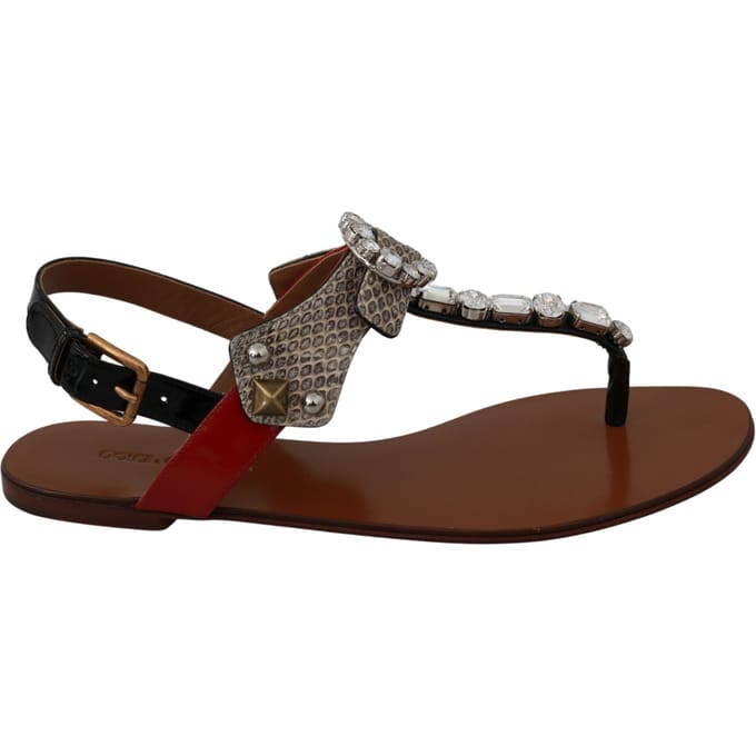 Dolce & Gabbana Leer Ayers Crystal Sandalen Slippers Schoenen