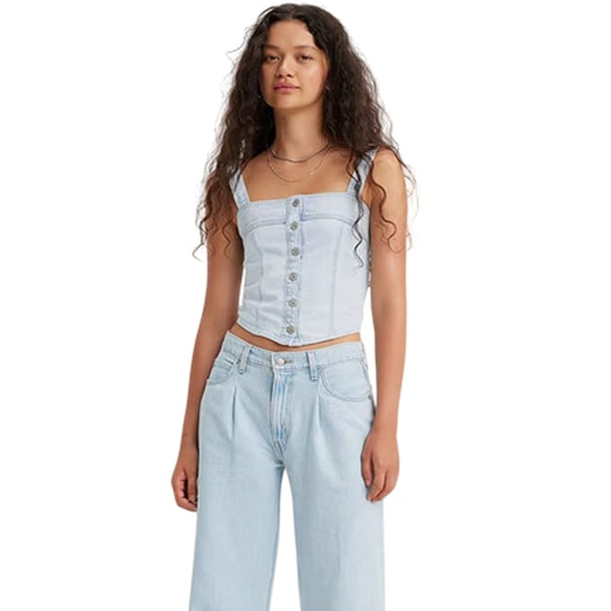 Levis Dames Drea Cool Poole 2 geweven tanktop (Lichtblauw)