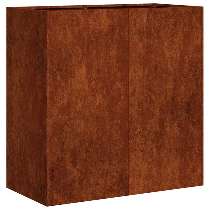 vidaXL - Plantenbak - roestig - 80x40x80 - cm - weervast - staal