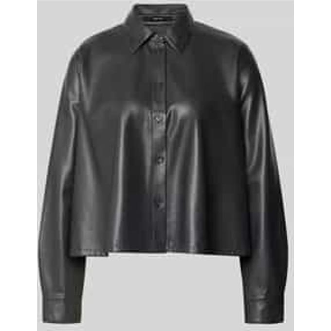 relaxed fit overhemdjack in lederlook model 'Zeather'