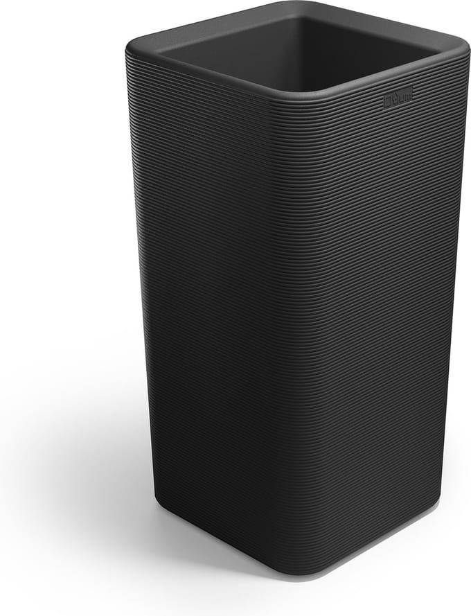 Otium bloembak dubbelwandig Linea 40 cm zwart