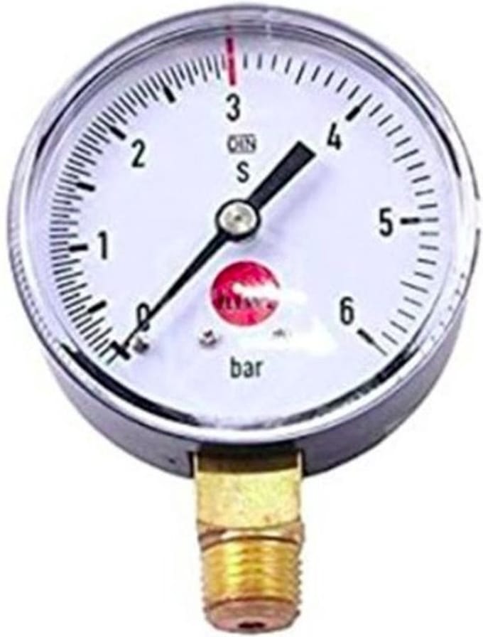 Reduceermeter - Manometer - Werkdrukmeter, 0-6/3 bar