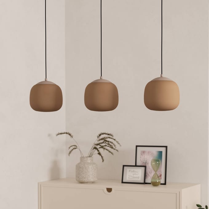 EGLO Cominio Hanglamp - E27 - 88,5 cm - Zandkleurig|Taupe - Glas