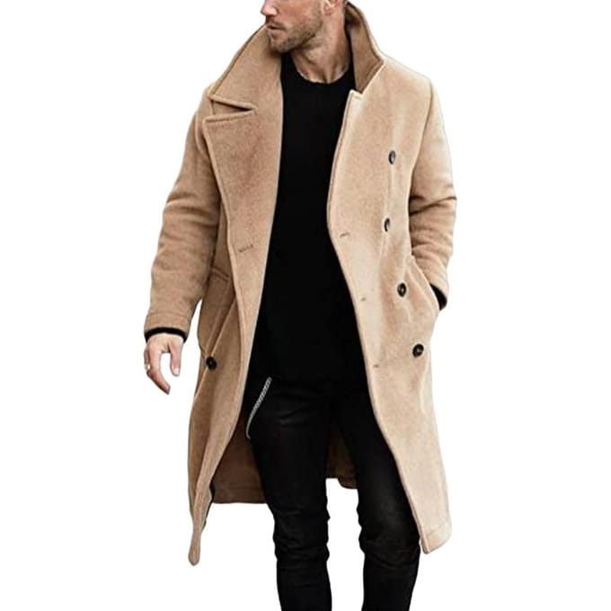 Wollen jas Heren verdikte jas Bestel Surge Wollen trenchcoat S groen